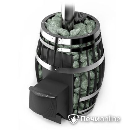 Дровяная банная печь TMF Саяны XXL 2015 Inox с закрытой каменкой и теплообменником дверь антрацит в Вологде