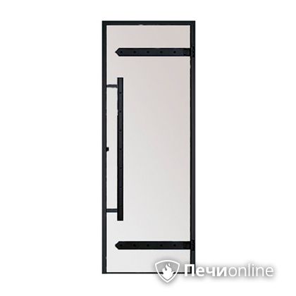 Дверь для бани Harvia Стеклянная дверь для сауны LEGEND 7/19 черная коробка сосна сатин D71905МL в Вологде